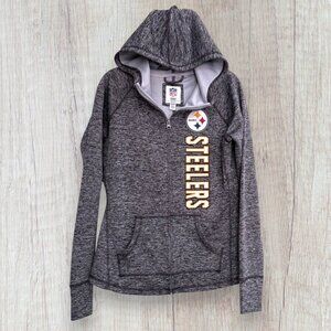 NFL Pittsburgh Steelers Womens Full Zip Hoodie Gray Athletic Jacket S